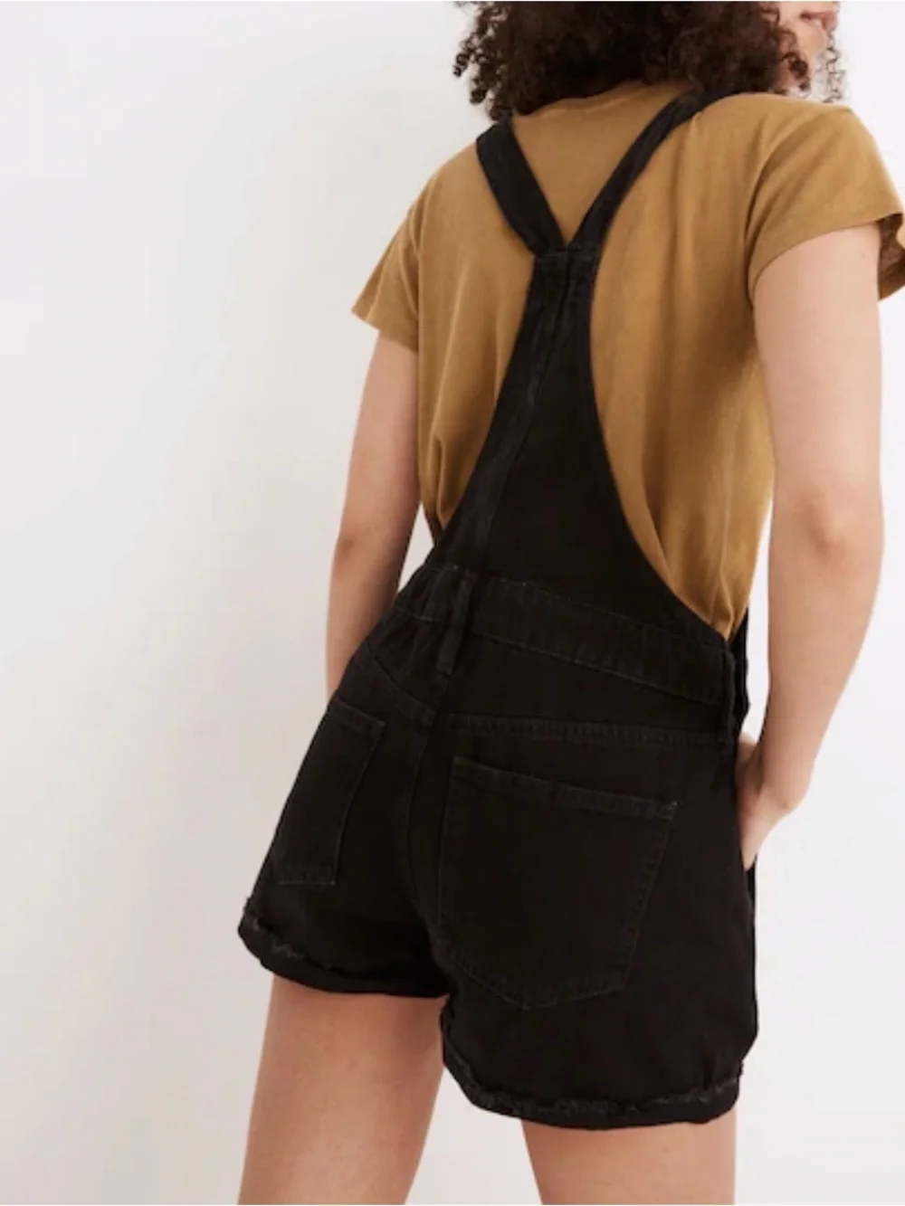 MADEWELL ADIRONDACK WASHED BLACK DENIM SHORT OVERALLS WOMENS SZ XXS